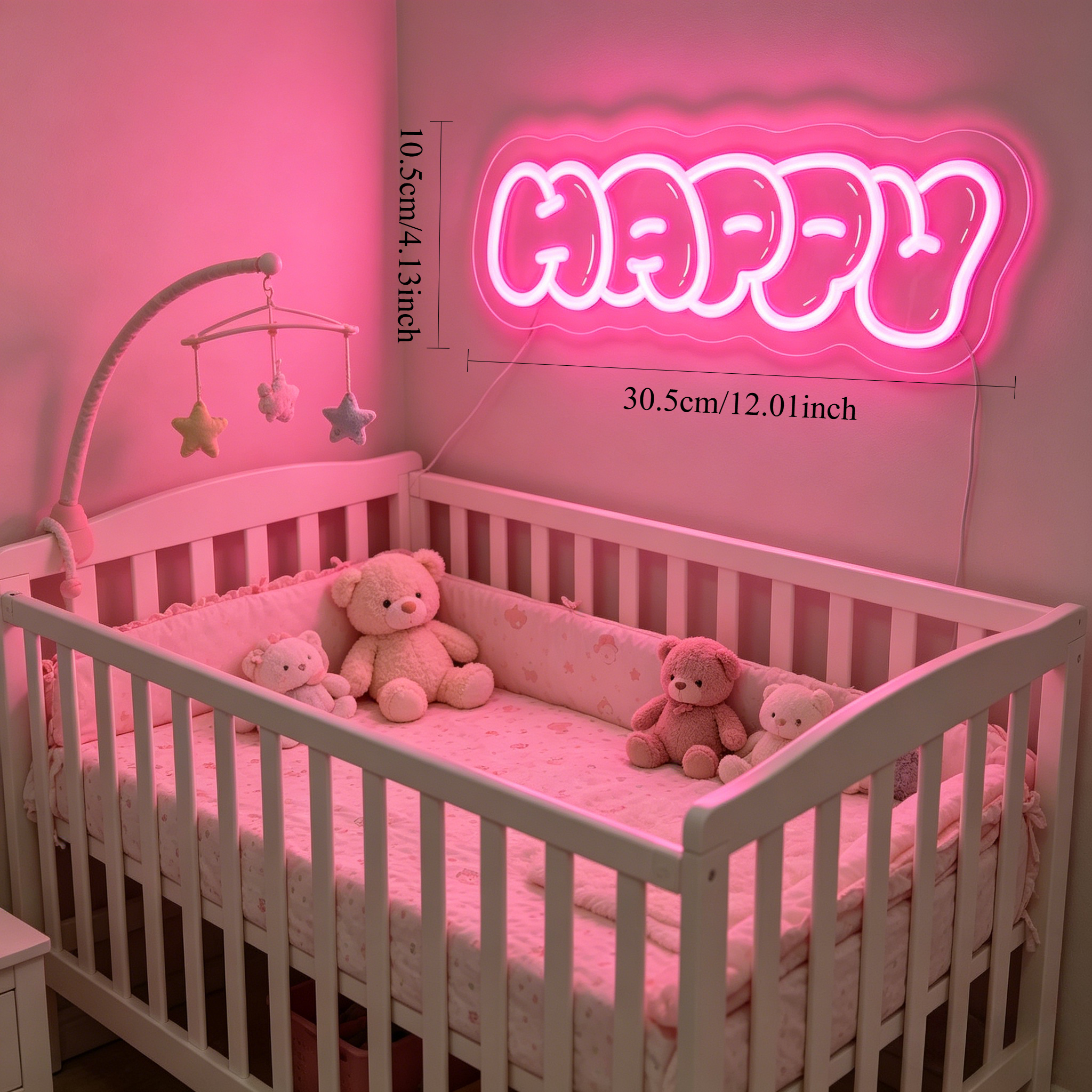 Happy Neon Sign LED Wall Art L - Lighting Room Decor Items incelemesi ve fiyatı