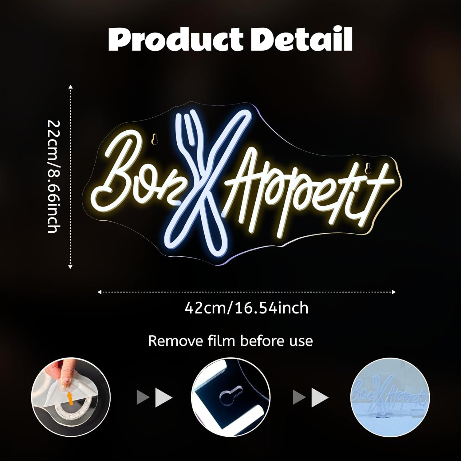 Bon Appétit Neon Sign Good App - Bedroom Lighting Decor Ideas incelemesi ve fiyatı