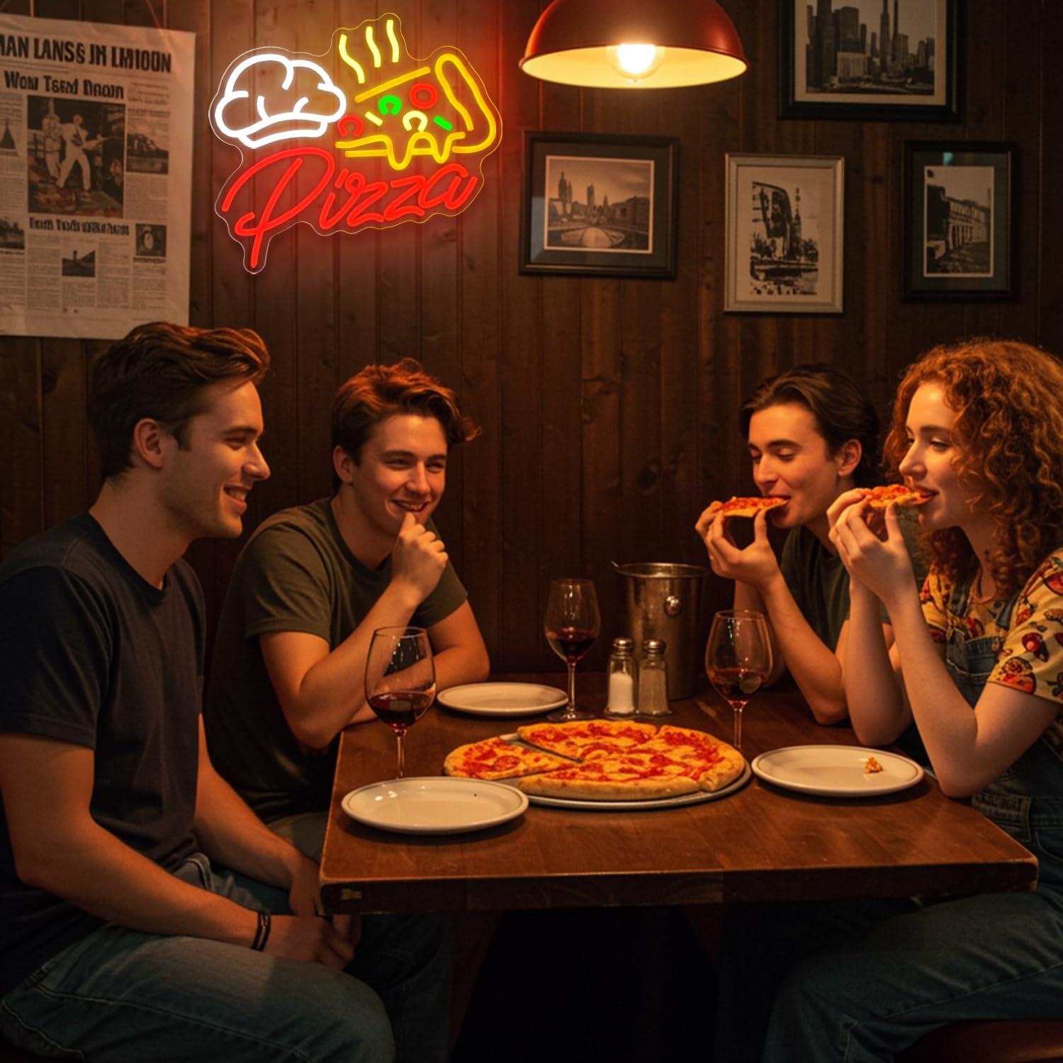 Pizza Neon Sign Colorful Pizza - Restaurant Lighting Decoration incelemesi ve fiyatı